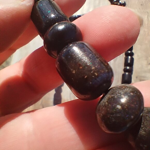 Jay King DTR mine finds Black Opal Necklace and earrings set 925 Sterling Silver - Picture 5 of 16